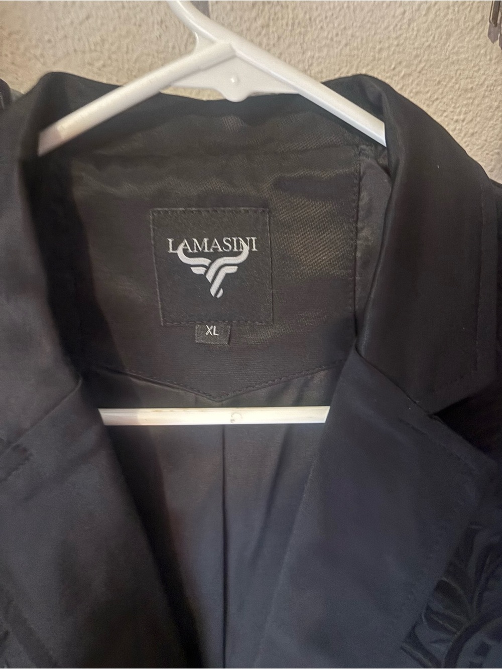 LAMASINI Men's Black Trench Coat - Classic XL